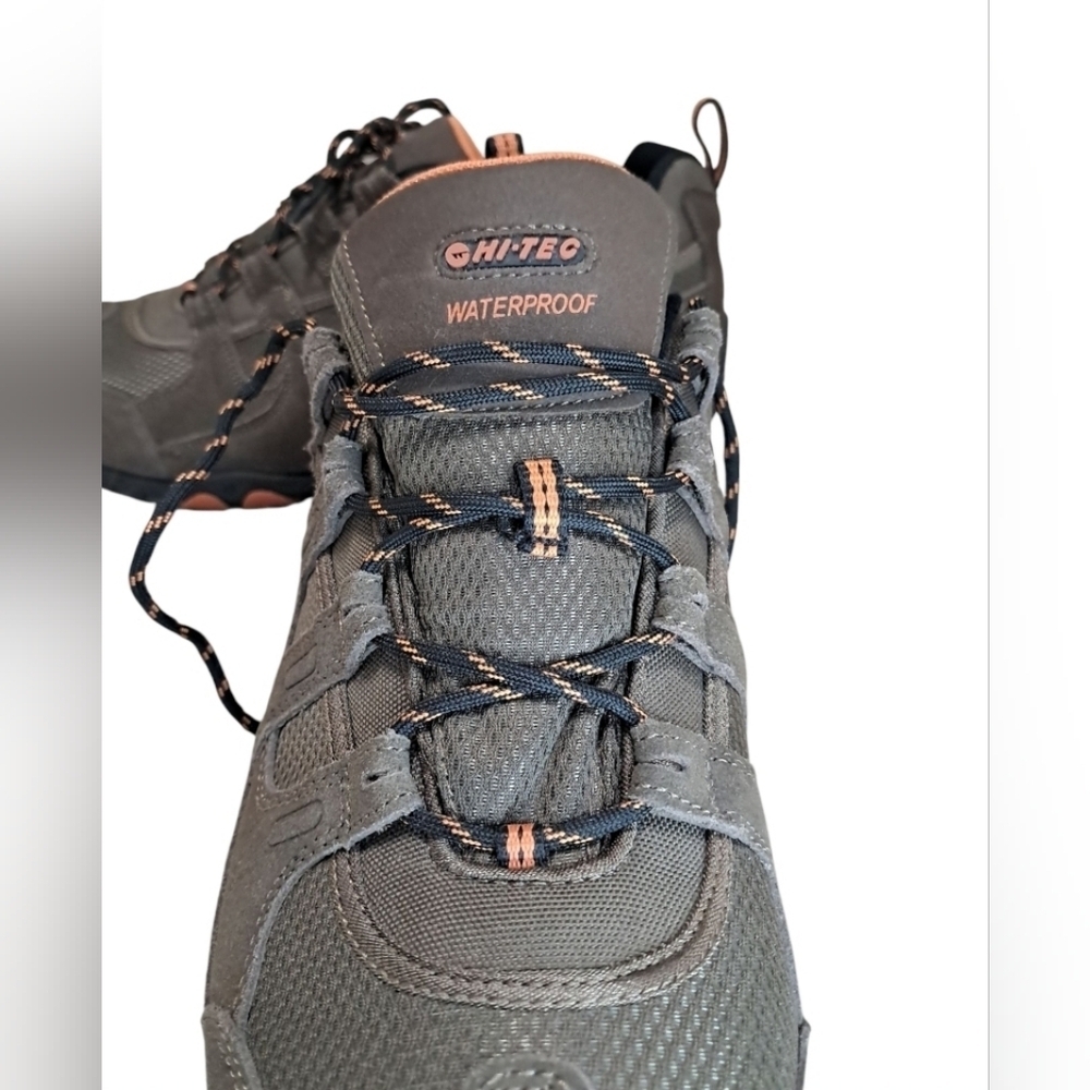 Hi-Tec Quadra II Waterproof Hiking Shoes Men’s 13 Taupe/Burnt Orange - Picture 4 of 16